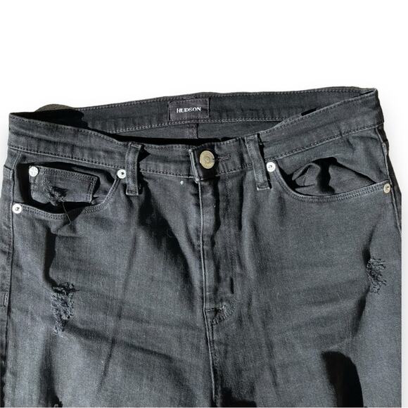 Hudson Zoeey High Rise Ankle Straight Leg Black Jeans - Picture 4 of 6